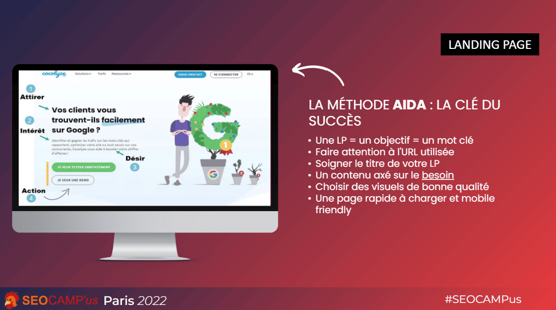 structure de la landing page