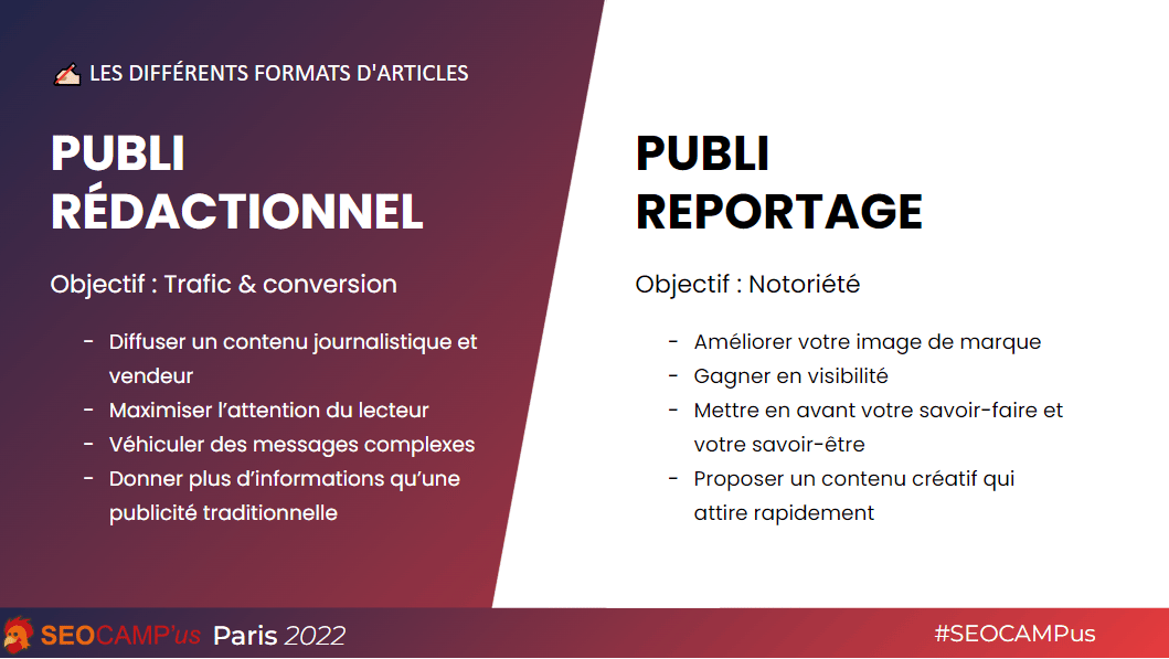 Différences entre un publirédactionnel et un publireportage