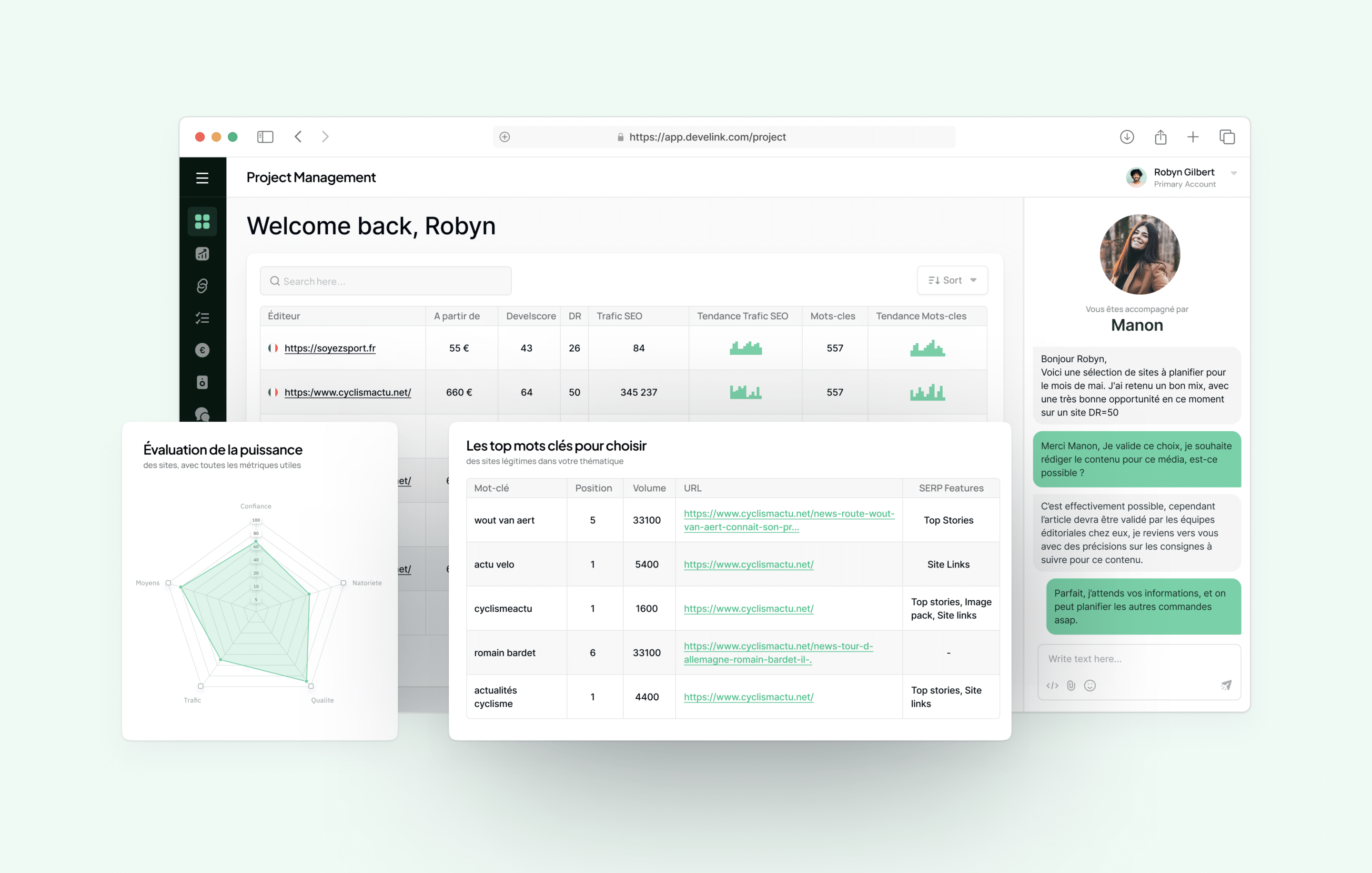 management projet netlinking